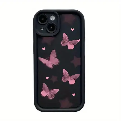 Shockproof Fitted Cover for 11-17/18 Series Cellphone Devices, TPU-Plastic Drop-Protection Casing, Romantic Butterfly Star Art Protective Phone Cover (Mobile Accessories)