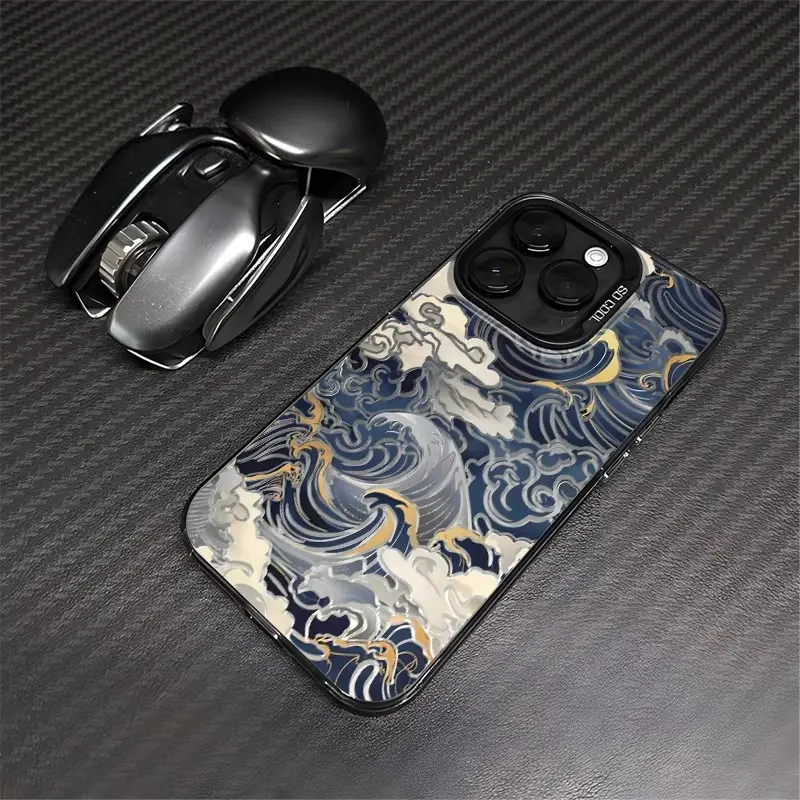for use with iphone 16 pro max Ukiyoe Waves for use with iphone 15 plus 14 pro 13/12/11 Vintage Retro Mobile Cover compatible with iphone X/XS XSMAX  7/8 PLUS for use with para Samsung galaxy s24 ultra s23 plus s22 phone accessories Protection case