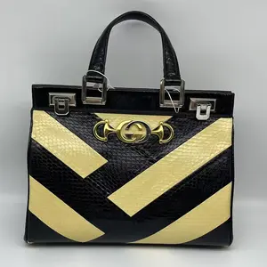 Pre-owned GUCCI Zumi interlocking G Horsebit Python Bag