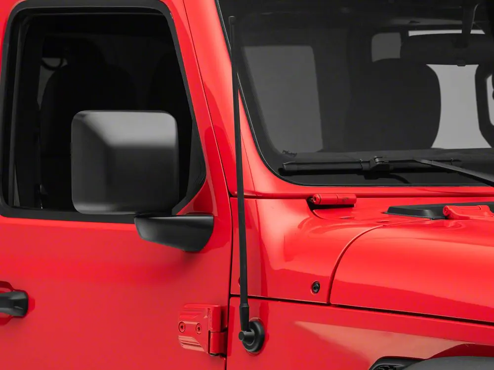 RedRock 4x4 21-in Coated Trail Replacement Antenna with Spring Steel Core, Rubber Mount, Excellent Radio Reception & Easy Installation - Direct Mount Car Exterior Accessory for 97-23 Jeep Wrangler TJ, JK & JL, 21 Inches