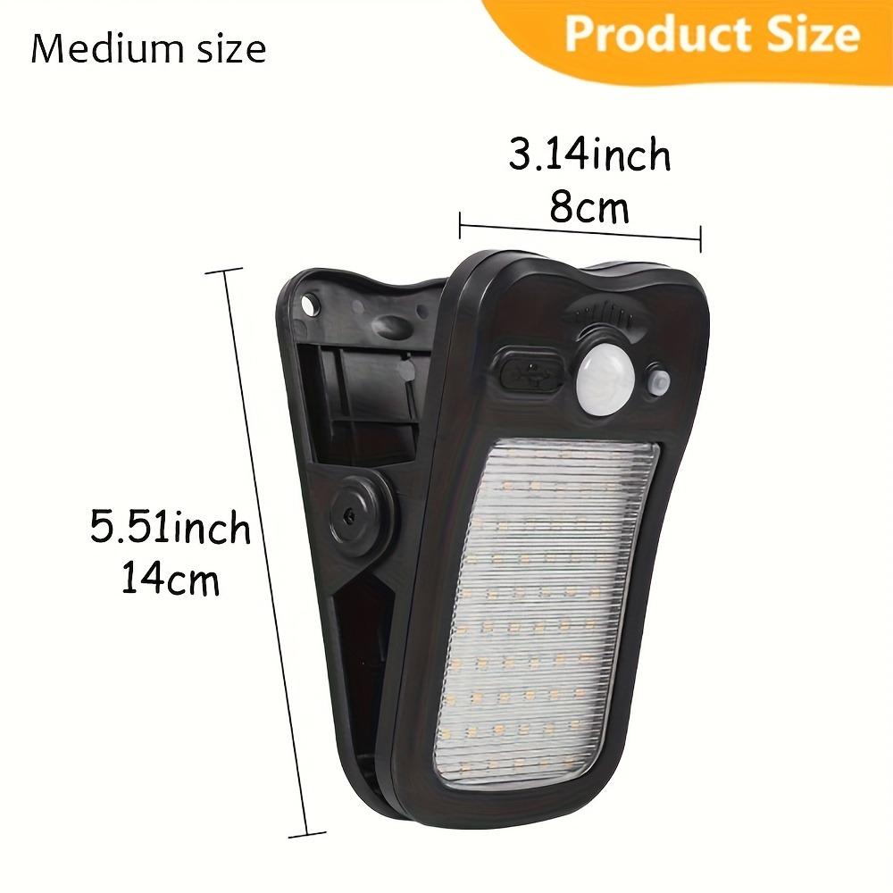 Solar Motion Lights - 2/4pcs Clip-On Solar Powered 60 LED Ultra Bright Rechargeable IP65 Rated Water Resistant Outdoor Security Lamps, 3 Multi-Modes, 100° Wide Angle, Smart Flood & Spot Lighting for Porch, Balcony