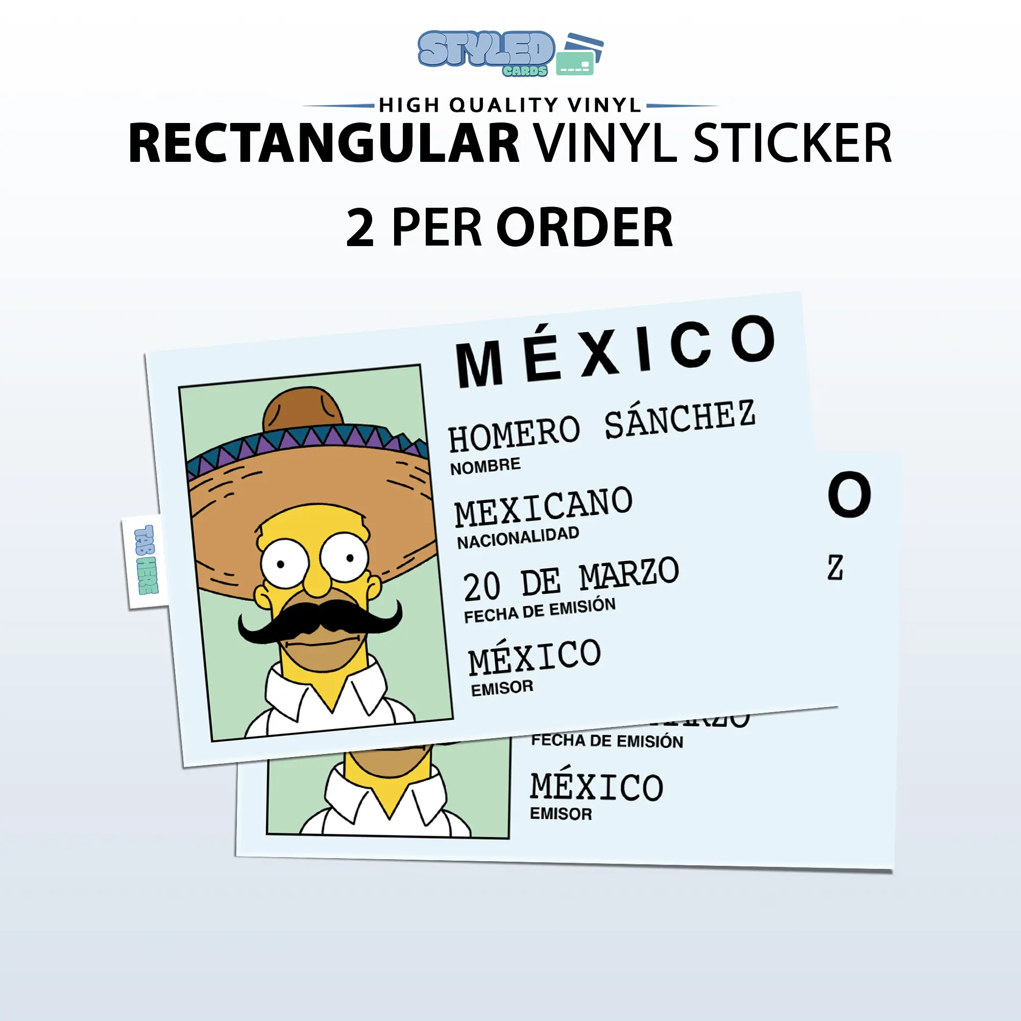 homer Sanchez rectangular vinyl sticker homer Sanchez rectangular vinyl sticker