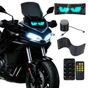 Quplavo Devil Eye Lights for Motorcycle – 7"x3" LED Eyes for Motorcycle Windshield | Programmable Patterns, App/Remote Control | for Motorcycle, Taxi, Sedans, SUVs, – Custom Dynamic Sign (1-Pack)