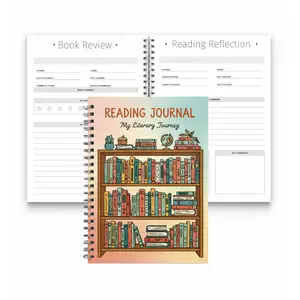 Reading Journal, Spiral Notebook Journal, the perfect journal for readers, track up to 50 books and write your own reviews, great gift for readers