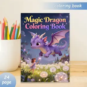 A4 Magic Dragon Coloring Book, Thickened Coloring Book, Drawing Book, Colorful Pages, Ideal Gift for Kids & Adults, Art Therapy