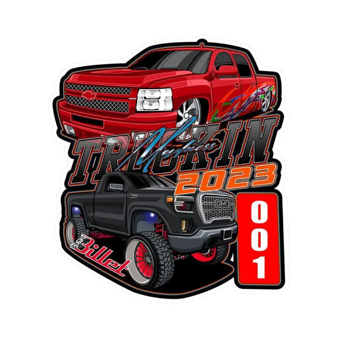 Nov 2023 Truckin Madness Tiles Sticker Ornament