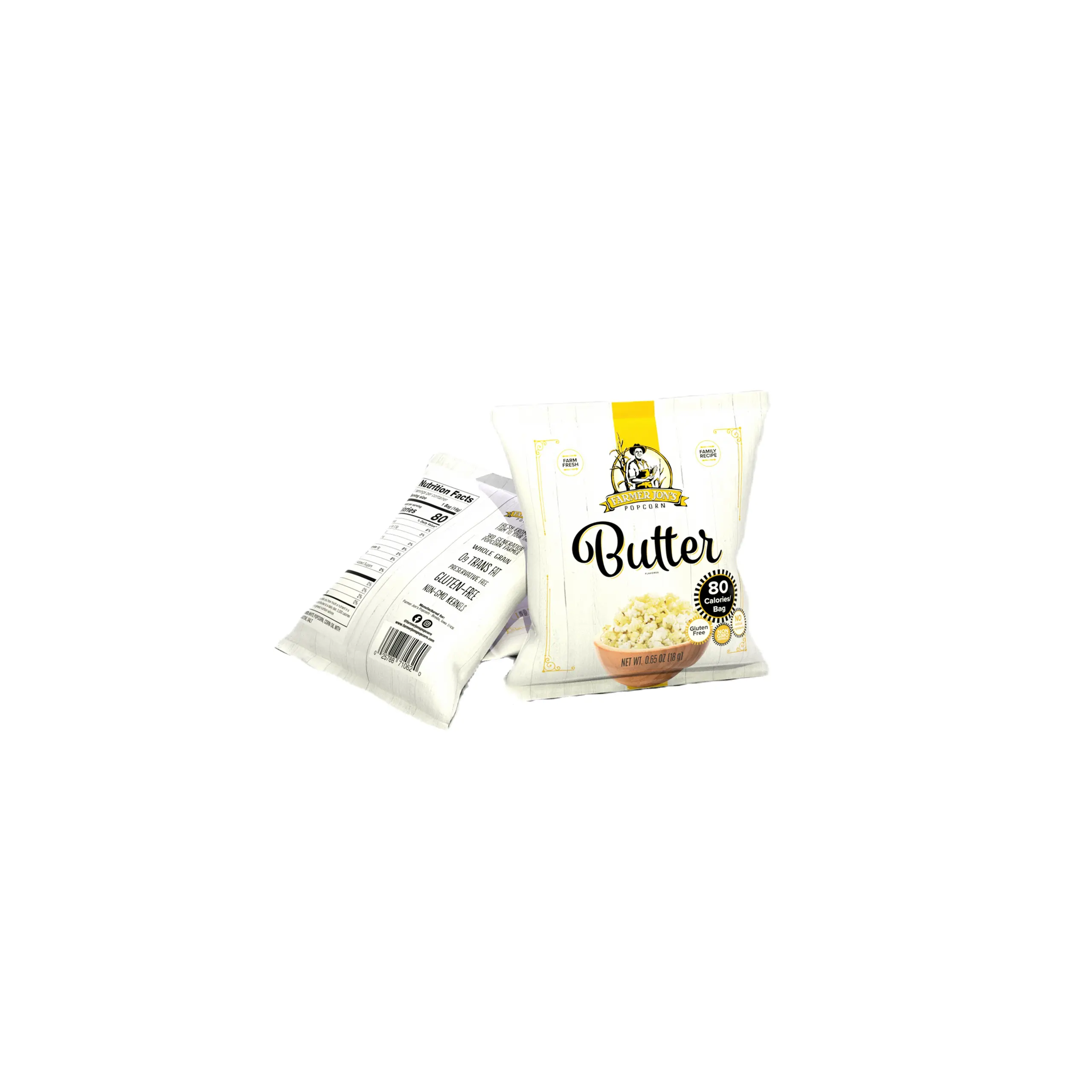 Butter Flavored, Ready-to-Eat 24 Count Single Serving Bags - Farmer Jon's Popcorn