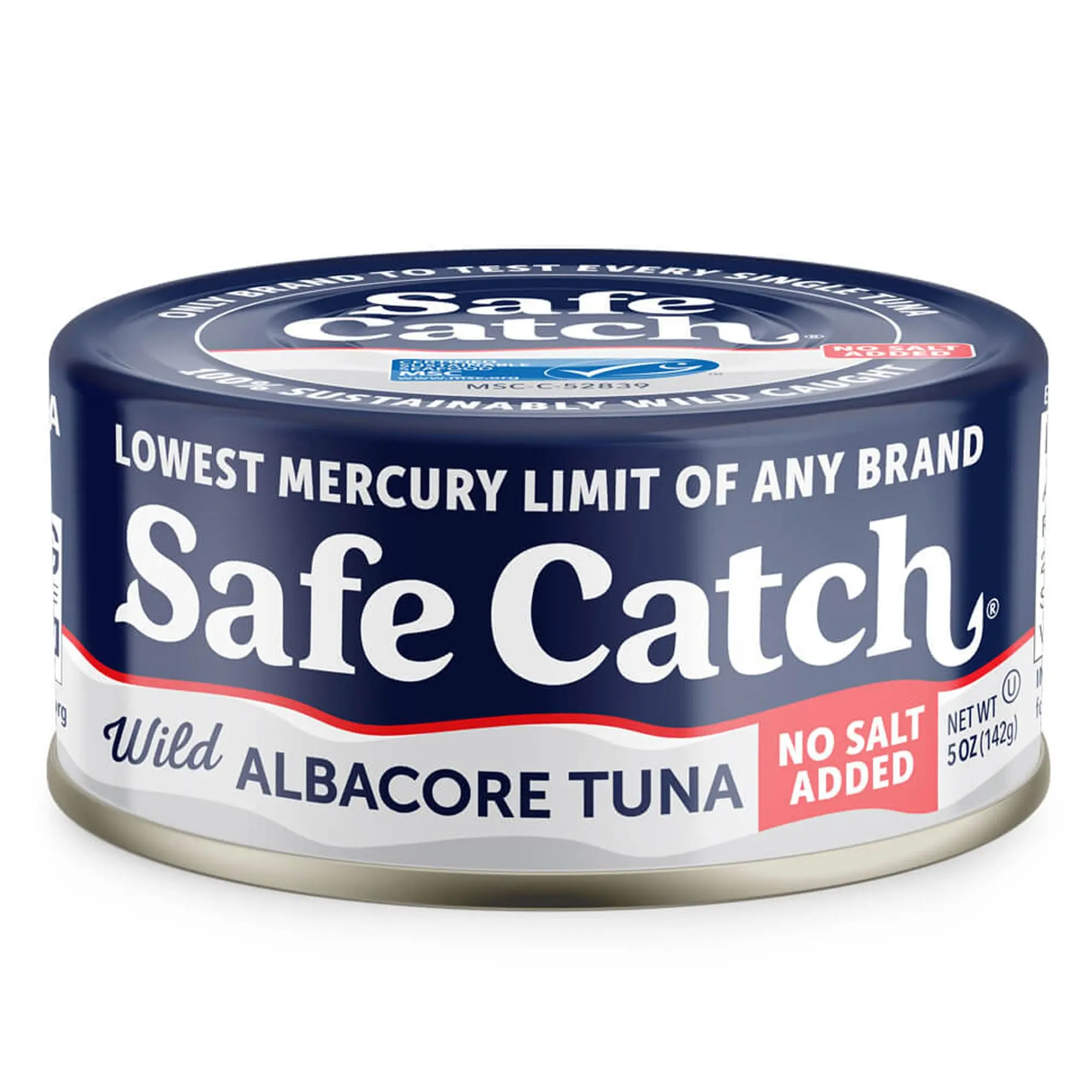 Safe Catch Canned Lowest Mercury Limit Albacore Tuna Fish No Salt Added, Wild Caught, Gluten-Free, Kosher, Whole30 Approved, Keto, 5oz Can