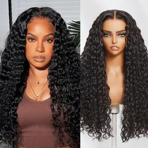 UNice Glueless Water Wave Wig 13x4 HD Lace Frontal Human Hair with Invisible Drawstring Wig Pre Plucked Hairline Natural Scalp Beginners Friendly