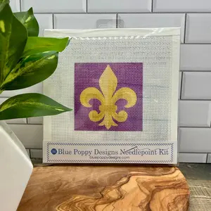 Fleur de Leis Needlepoint Kit (purple and gold)