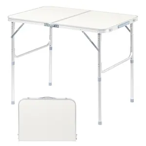90 x 60 x 70cm Home Use Aluminum Alloy Folding Table White