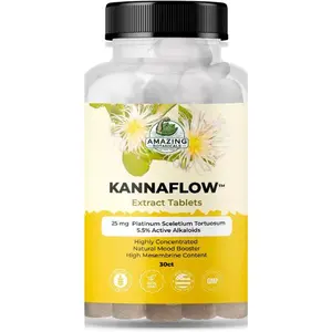 Botanical Tablet-Based Non-GMO Mineral Supplements - Amazing Botanicals Edible Platinum Kannaflow Sceletium Tortuosum Kanna Extract, 25mg, 5.5% Active Alkaloids, High Mesembrine Content, GMP Certified, 30 Count