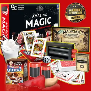 RA MAGIC SHOP Amazing Magic Set for Kids Ages 8+ - 60 Tricks with Video Instructions - Premium Props & Magician's Certificate Included - Perfect for Christmas & Halloween