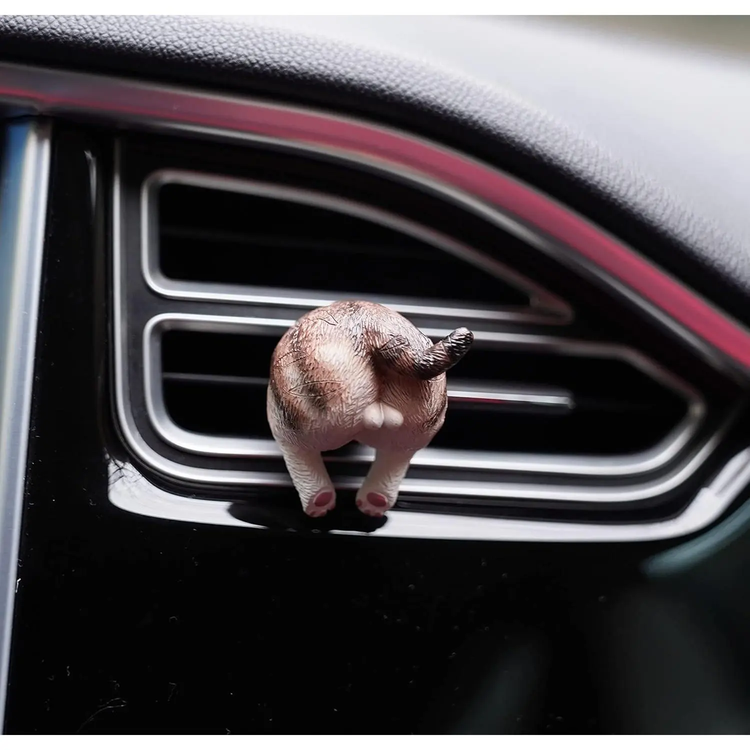 Funny Cat Butt Car Air Vent Decoration and Clip with Air Freshener Natural Scent Tablet and Refill, Car Aromatherapy Accessories and Interior Decoration