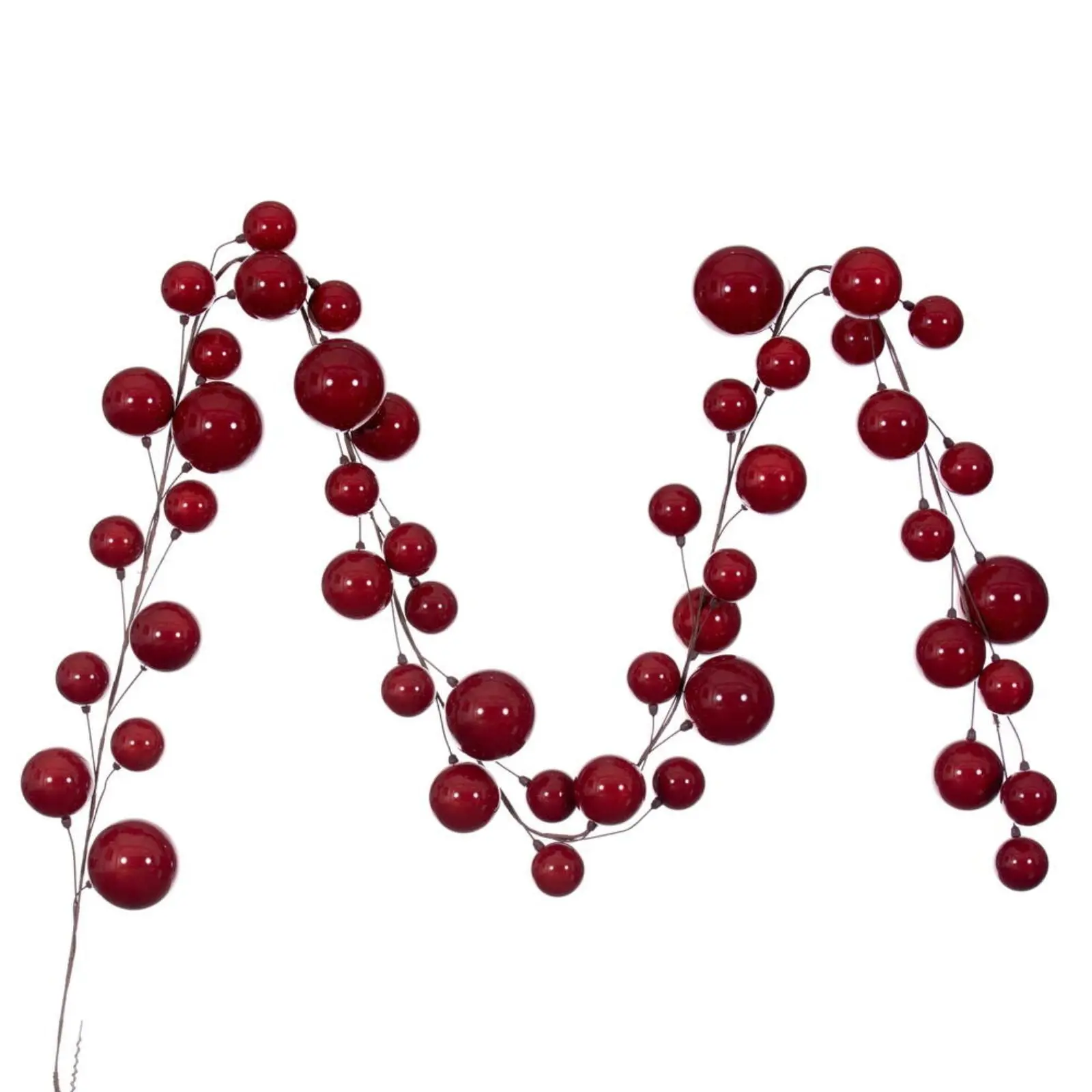 Red Pearl Branch Ball Garland, 10'