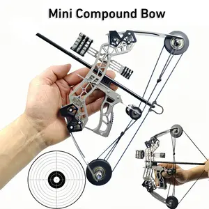 10.2inch Stainless Steel Mini Compound Bow, Universal Archery Set for Adults And Teens, Stress-Relieving Toy Bow And Arrow Beginner Target Practice Equipment, a Great Gift for Men And Women