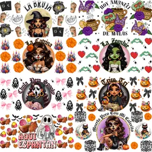 Halloween 8 Piece Uvdtf wrap Bundle for 16 oz glass cup Room