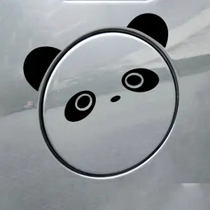 2PCS Cute Panda Stickers Car Rearview Mirror/Fuel Cap Decals For Laptop Mirrors Car Doors Windows Walls Home Supplies Self-Adhesive Versatile Decor