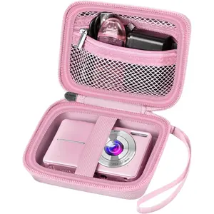 Camera Case Compatible with VAHOIALD FHD 1080P/ for CAMKORY  Point and Shoot/for KODAK PIXPRO FZ45-BK 16MP Vlogging/for IWEUKJLO/for Nsoela, Holder for SD Card More- Pink (Box Only)