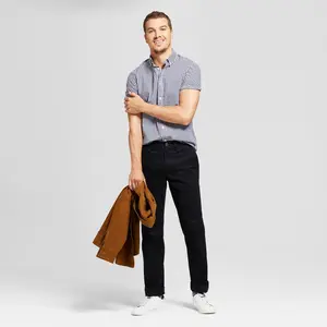 Men's Every Wear Straight Fit Chino Pants - Goodfellow & Co Black 32x30: Cotton-Spandex Blend, Mid Rise, Machine Washable