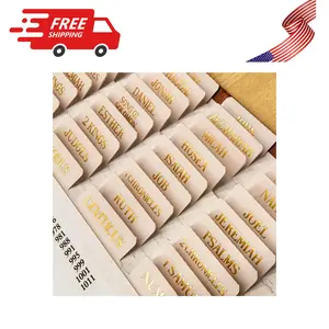 Laminated Bible Tabs, Gold Foil Embossed Lettering (Creamy)