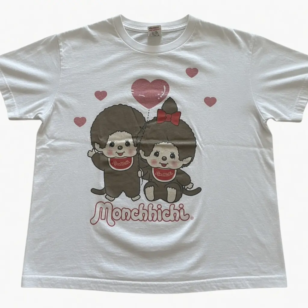 Monchhichi Love Couple Gift Y2K Graphic Tee – Cute Kawaii Matching Shirt for Couples - Vintage Graphic Tee – Unisex S-3XL – Menswear & Womenswear – Streetwear Tops – Casual Cotton Crewneck Shortsleeve T-shirt