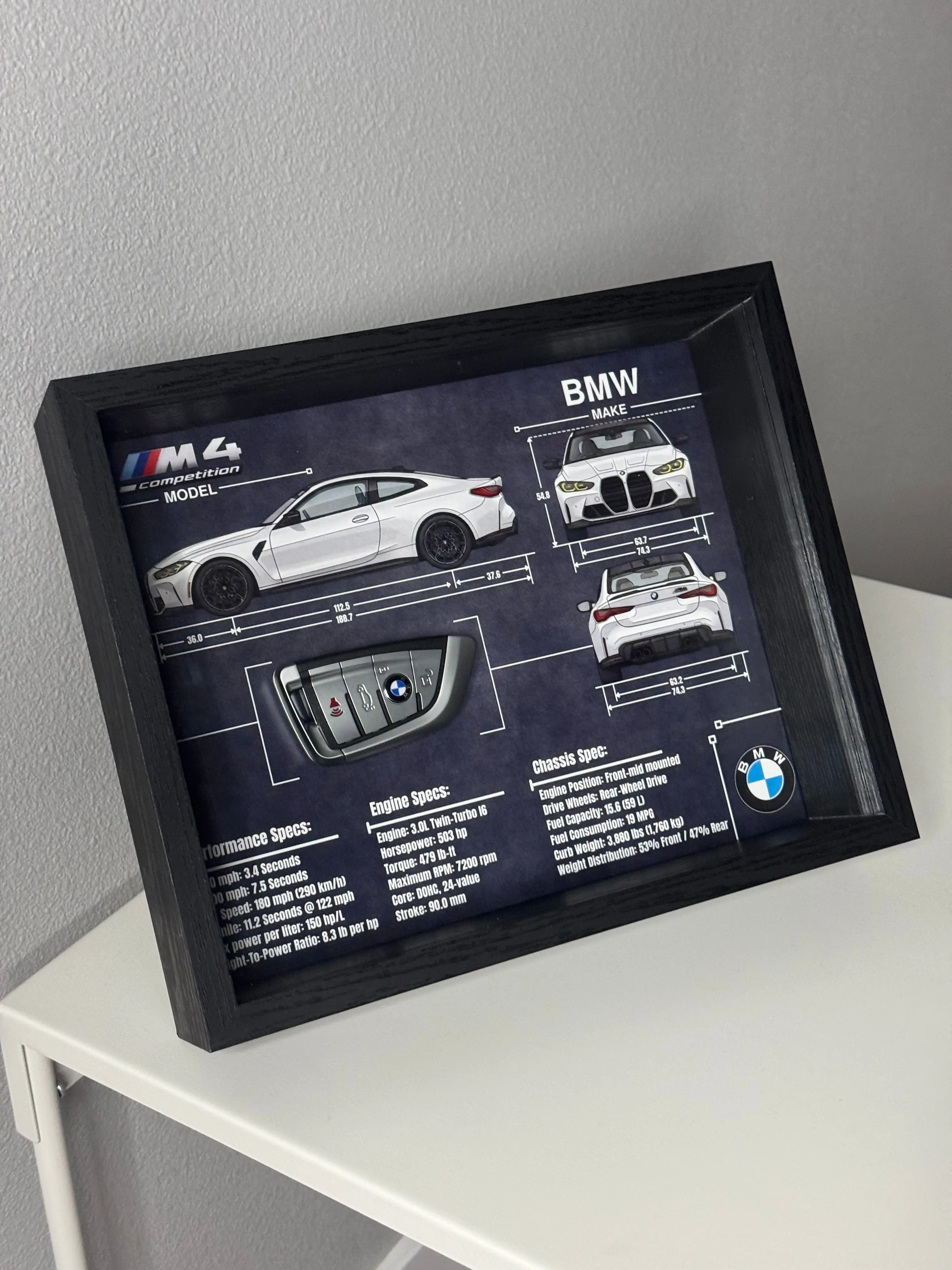 BMW M4 Competition Key Blueprint Frame