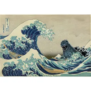 Godzilla vs the Great Wave Poster