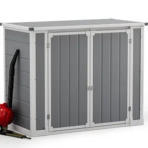 DWVO 4.7x2.5 FT Outdoor Storage Shed 35 Cu.ft Horizontal Resin Tool Shed with Floor