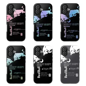 Red Bull Night Shift Edition Phone Case - Ombre Gradient Pastel Tiger Aesthetic | Trendy Pop Culture Energy Drink Cover for Students Gamers | Cool Work Vibe Accessory Gift | Compatible with iPhone 17 Pro Max 16 Plus 15 14 13 12 11 Air G