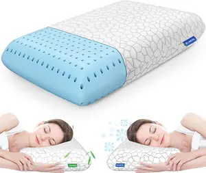 Memory Foam Pillows for Sleeping, Bed Pillow with Removable and Machine Washable Cover, Bed Pillow for Side, Neck Pillow, Back and Stomach Sleepers, Standard Size (1 Pack)