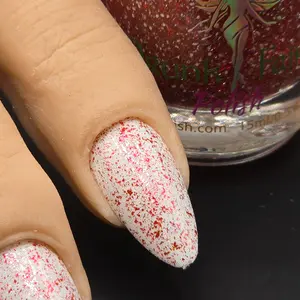 Candy Cane Lane | Nail Polish Topper with Red Micro-Flakes, White Micro-Shreds, and Small Sliver Holo Reflective Glitter