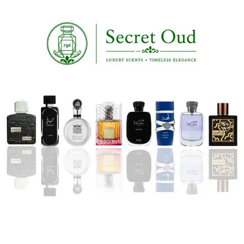 Ramz Lattafa SILVER + Hayaati Black + Fakhar Lattafa Platin + Khamrah Dukhan + Hawas Black + Asad Zanzibar + Hawas for him + Qaed Al Fursan Untamed
