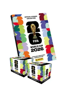 Panini® FIFA World Cup LIMITED HARD COVER Album + TWO LARGE Sticker Boxes (100 Packs Total)