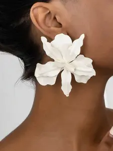 Fashionable Geometric Folded Flower Earrings, Flower Pattern, Vintage Elegant Design, Perfect for Parties and Daily Wear, Valentine's Day Gift