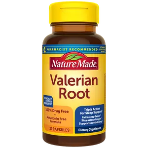 Nature Made Valerian Root for Sleep Support, Melatonin Free Sleep Aid for Adults, 30 Valerian Root Capsules, 30 Day Supply