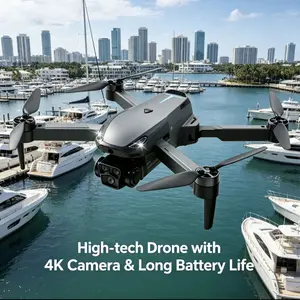 2026 Foldable Aerial Drone M8 Pro with 4K UHD EIS Anti-Shake Camera, GPS Precise Positioning System, 5G WiFi FPV Real-time Transmission,   Intelligent Obstacle Avoidance, Auto Return, 360° Stunt Roll, 2 Batteries for Adults Beginners Aerial Photography