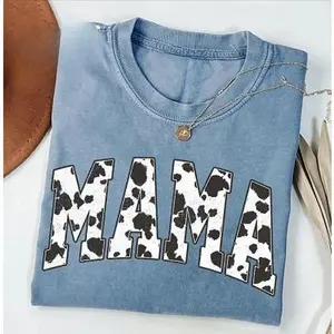 Comfort Colors Retro Cow Mama Western Graphic Tee, Vintage Farm Cowgirl Outfit, Cotton Oversized Cute Fashion Top, Perfect Mother's Day Gift for Her, Family & Friends