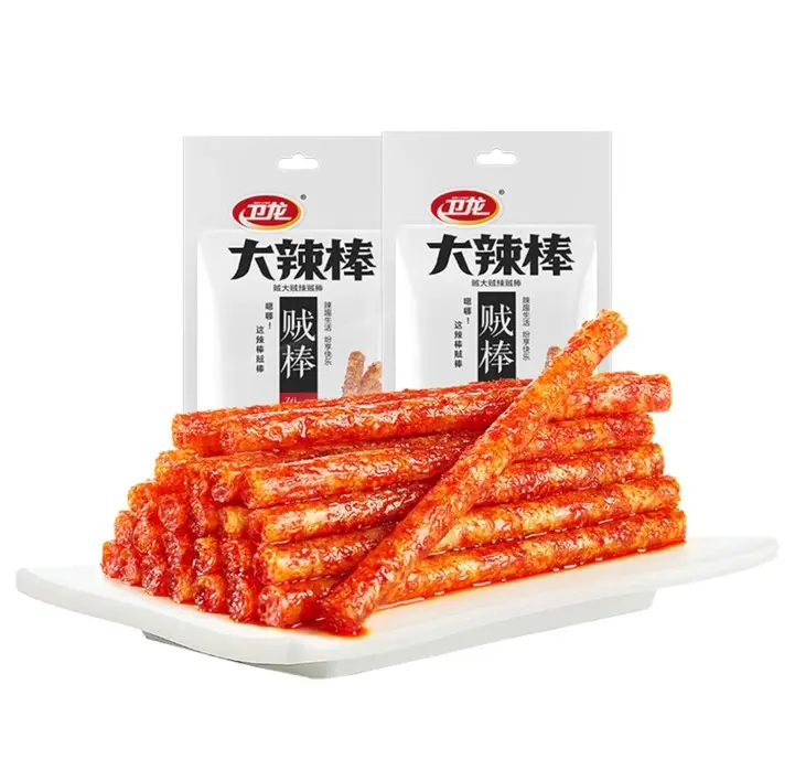 Spicy Strips - Spicy Gluten Latiao, Chinese Special Casual Snack Food, 78g (Pack of 2)