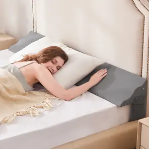 Bed Wedge Pillow for Headboard Gap,Gap filler, High-Density Foam with Breathable Cover, Enhanced Width 0-8", Side Storage Pockets. elegant bedding