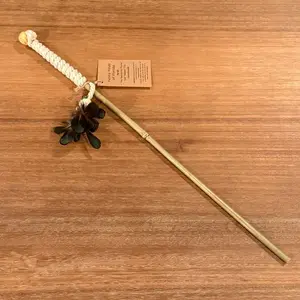 Handmade Feather Cat Wand – Eco-Friendly Bamboo Toy