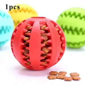 Dog Toy Food Dispenser, Rubber Chew Toy, Teeth Grinding Interactive Toy, 5cm Anti-Bite Dog Treat Ball, Smart Pet Toy, Relieves Boredom