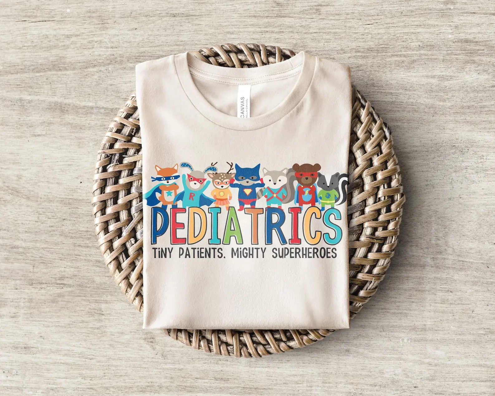 Pediatrics Shirt | Cute Pediatrician Superhero Tshirt | Peds RN Intensive Care Unit Super Hero Unit T-Shirt | Gift for Nurse  Fabric Menswear