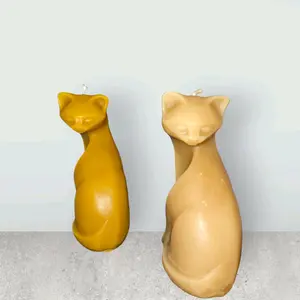 Cat shaped  beeswax candles Smokless Smokless Birthday Gift