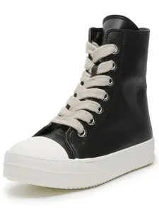 Men's Fashion High-Top Leather Outdoor Casual Shoes, Athletic Sneaker, Footwear, Comfortable Fit, Soft Lining, Anti-Slip Wear Resistant, Ultra-Lightweight