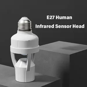 Motion Sensor E27 Light Socket Converter, Adjustable Delay Time Switch, Color Temperature Control, Base, Home Use Bulb Adapter