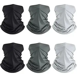 6 Pieces Summer UV Protection Cooling Neck Gaiter Face Clothing Neck Gaiter Mask Scarf Sunscreen Breathable Bandana