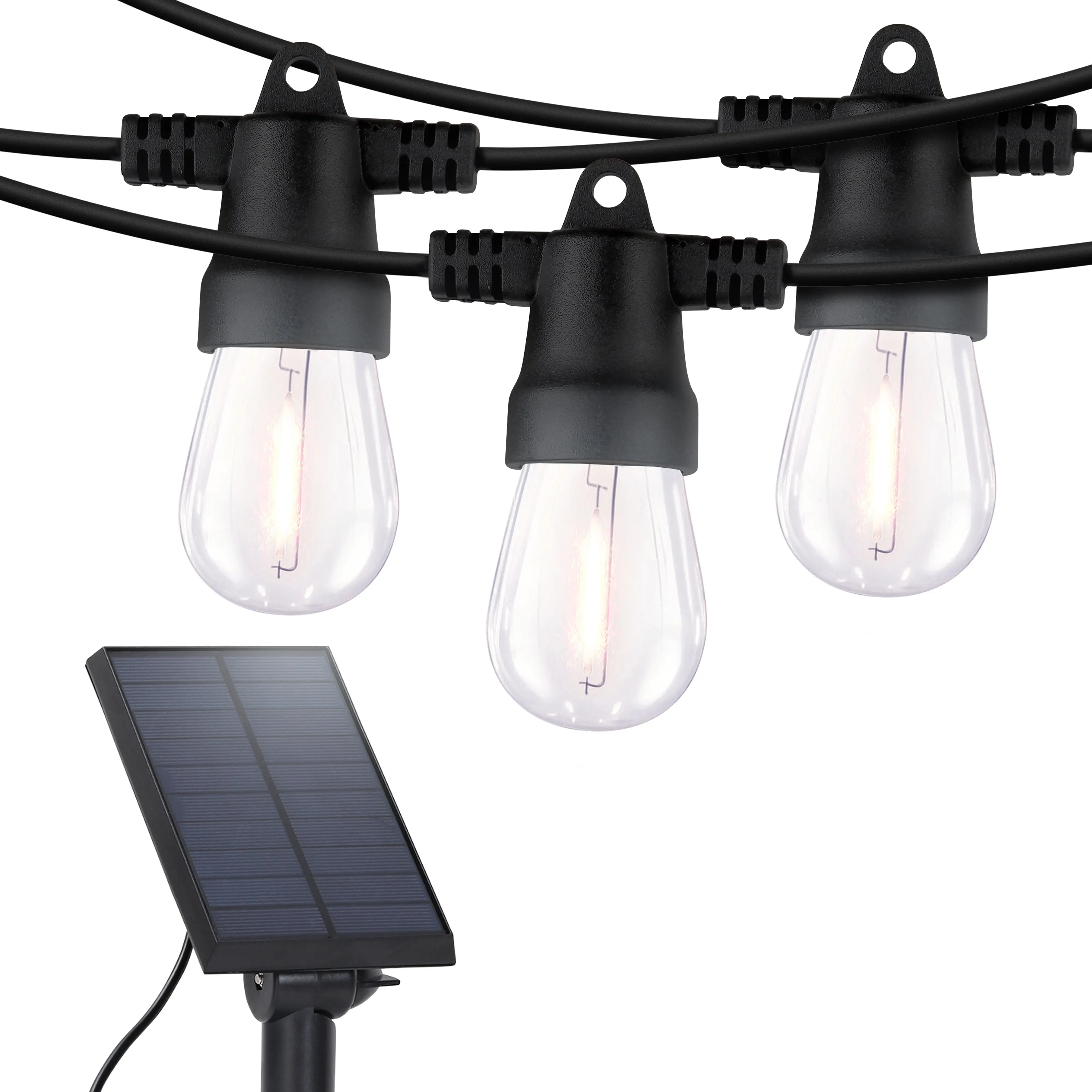 Brightech Ambience Pro Solar Outdoor String Lights - 27ft, Weathertite Technology, Vintage Glow, Automatic Dusk-to-Dawn Sensors, Backed by Brightech USA, Decorative Patio Home Improvement Lighting for Birthdays, Parties
