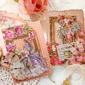 Vintage Dyed Floral Paper, 30 Sheets/pack, Gentle Wind Series, Lightweight Scrapbook Journaling Paper, Handmade Collage Creative Material, Sticker