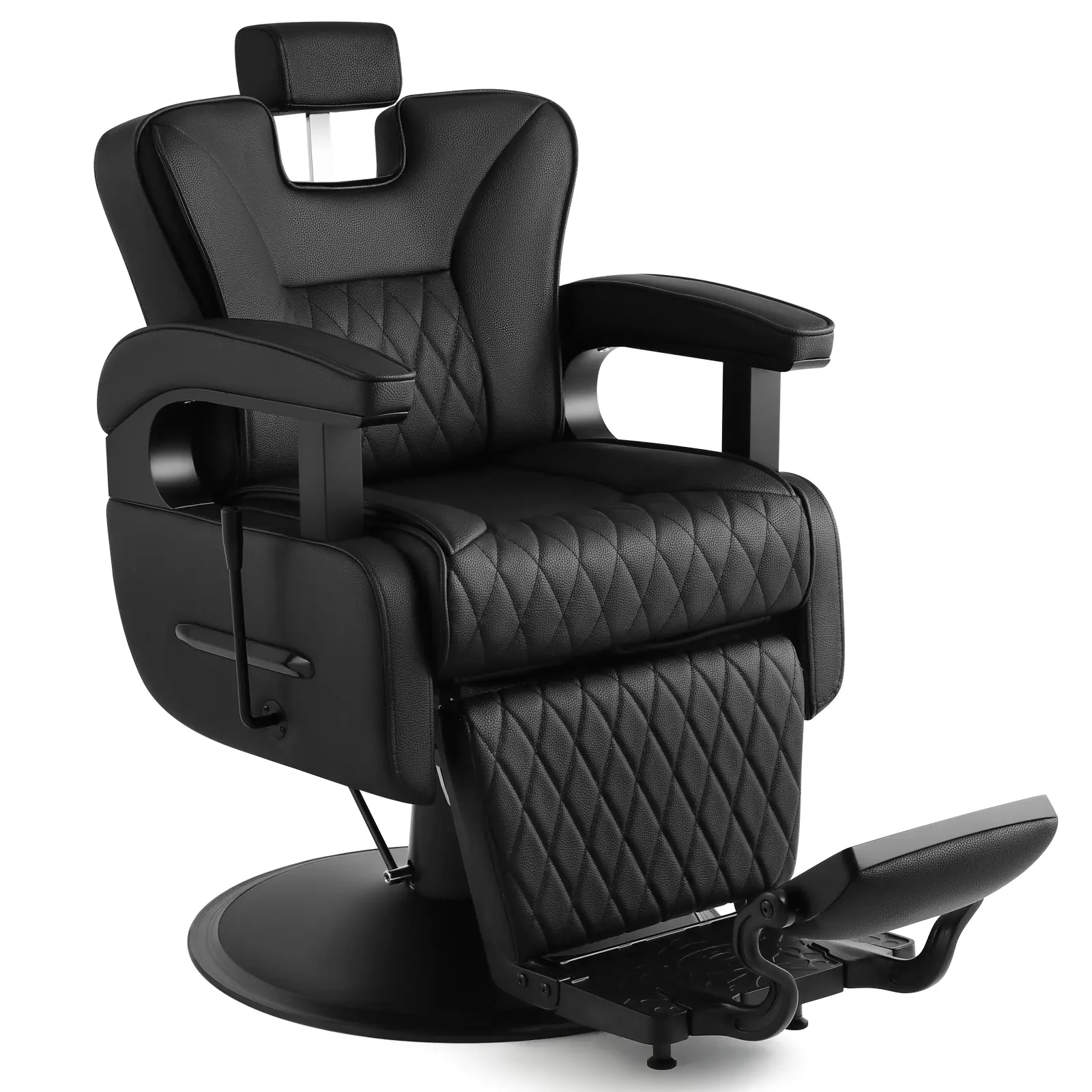 Heavy Duty Barber Chair Vintage Salon Chair for Barbershops 450lb Weight Capacity Durable Reclining Chair with Unique Retro and Modern Design